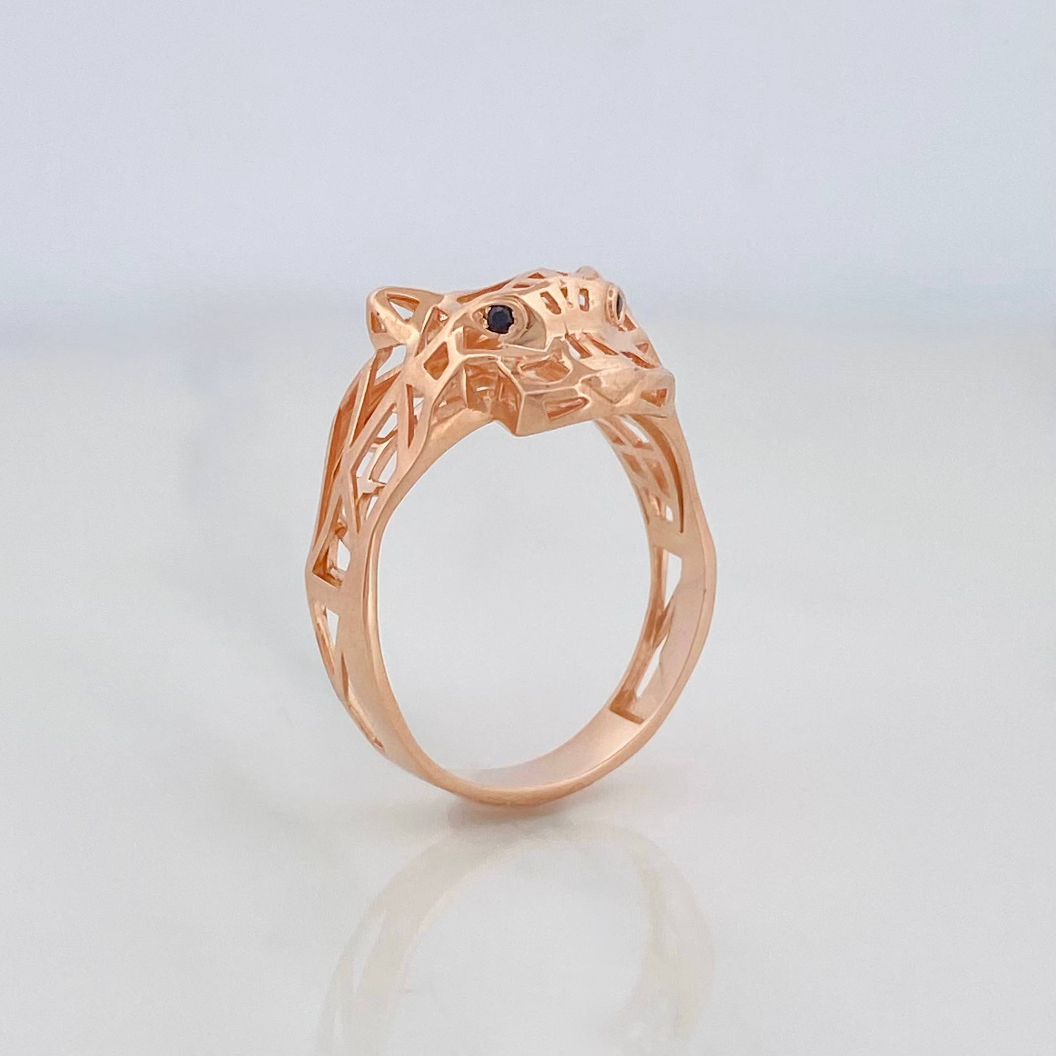 Anillo Pantera Filigrana 4.35 g / T8 3/4 Oro Rosa 18K