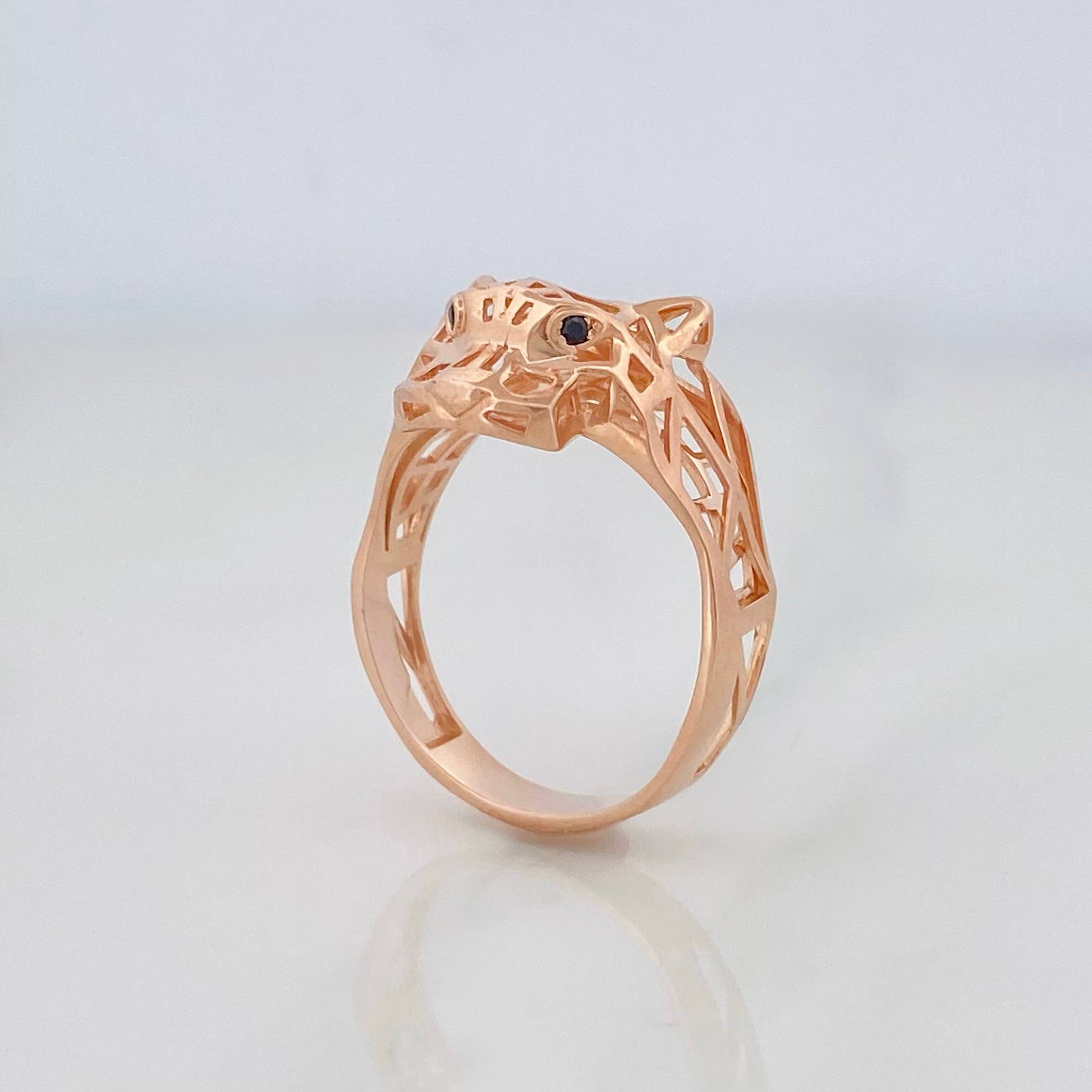 Anillo Pantera Filigrana 4.35 g / T8 3/4 Oro Rosa 18K
