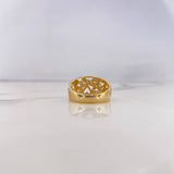 Anillo Corazones 5.35gr / T8 / Circones Blancos Oro Amarillo 18K $