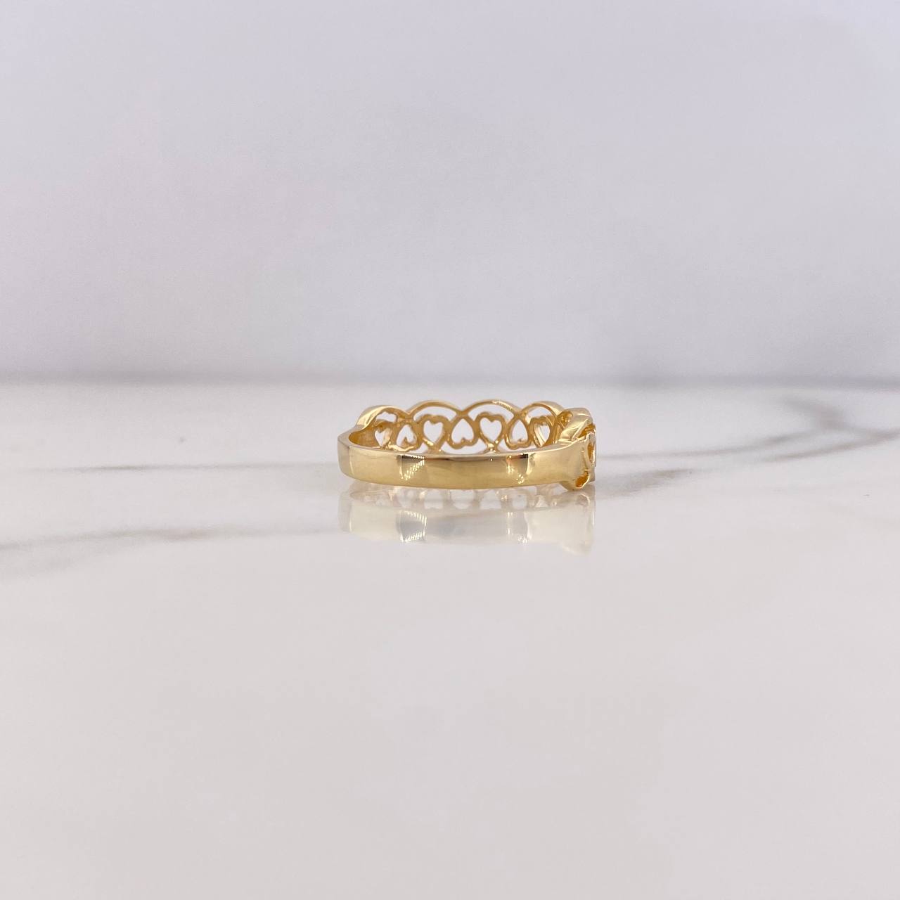 Anillo Corazones 2.3gr / T7 1/2 / Oro Amarillo 18K &