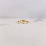 Anillo Solitario 1.15gr / T5 1/4 / Corazones Circones Azules Fucsias Blanco Oro Amarillo 18K &