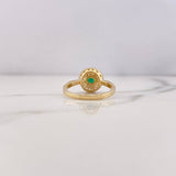 Anillo Halo 3.8gr / T6 1/2 / Circones Verde Blancos Oro Amarillo 18K &