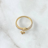 Anillo Baile de Mariposas 2.3gr / T6 1/2 / Circones Blancos Oro Amarillo 18K