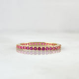 Anillo Churumbela Petit 1.5gr / T6 1/2 / Circones Fucsia Oro Amarillo 18K