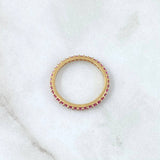 Anillo Churumbela Petit 1.5gr / T6 1/2 / Circones Fucsia Oro Amarillo 18K