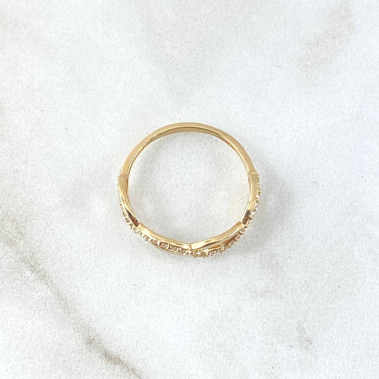 Anillo Infinito Eleuso 1.5gr / T6 / Circones Blancos Oro Amarillo 18K
