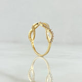 Anillo Infinito Eleuso 1.5gr / T6 / Circones Blancos Oro Amarillo 18K