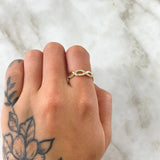 Anillo Infinito Eleuso 1.5gr / T6 / Circones Blancos Oro Amarillo 18K