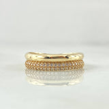 Anillo Argolla Churumbela Abultada 2.5gr / T6 3/4 / Circones Blancos Oro Amarillo 18K