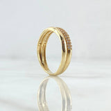 Anillo Argolla Churumbela Abultada 2.95gr / T5 3/4 / Circones Blancos Oro Amarillo 18K