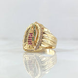Anillo Virgen Guadalupe 7.55gr / T9 / Circones Blancos Verdes Fucsia Oro Amarillo 18K