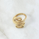 Anillo Serpiente 5.55gr / T6 1/2 / Texturizado Circones Negros Oro Amarillo 18K