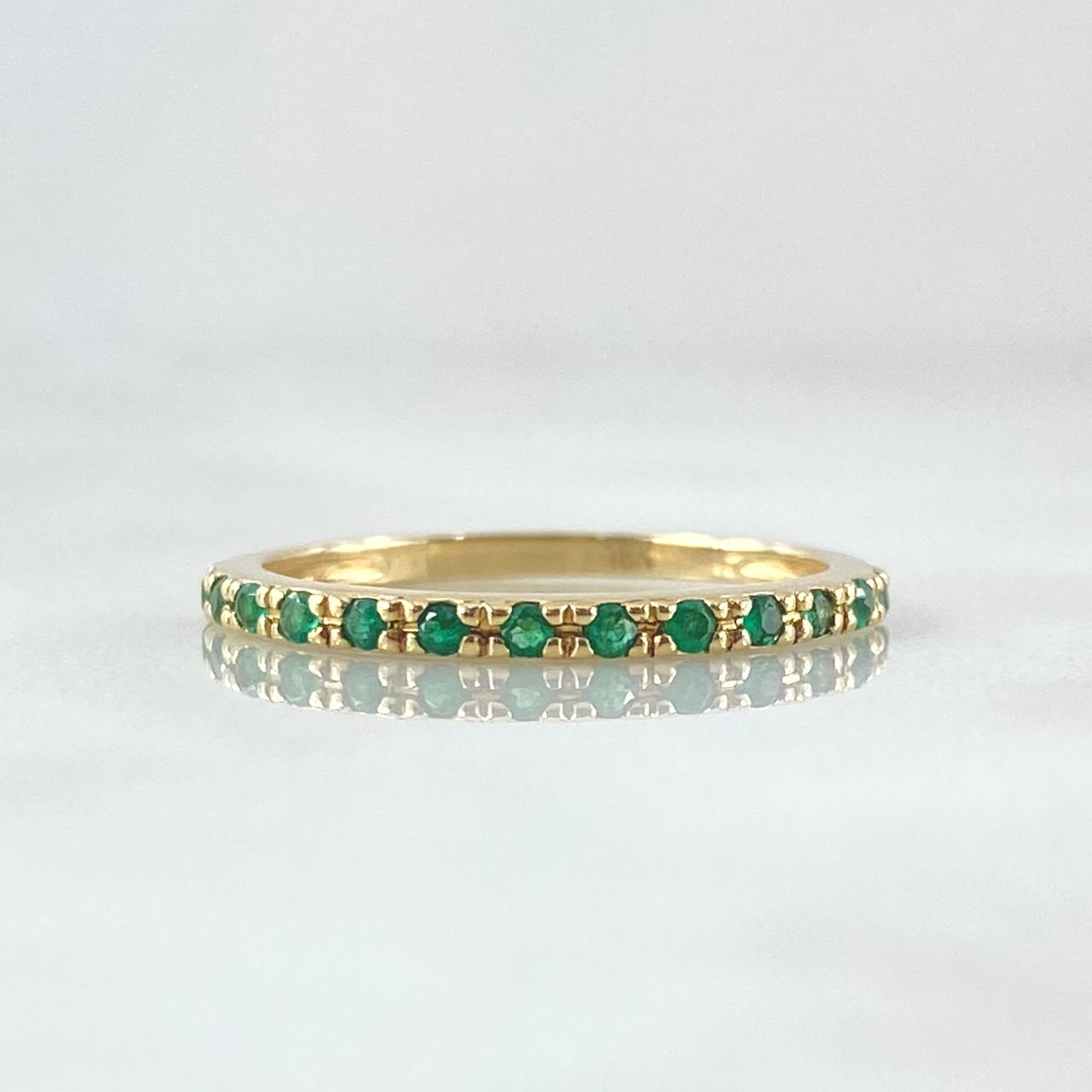 Anillo Argolla Churumbela 1.5gr / T6 1/4 / Esmeraldas 12pts Oro Amarillo 18K (Joya)