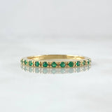 Anillo Argolla Churumbela 1.5gr / T6 1/4 / Esmeraldas 12pts Oro Amarillo 18K (Joya)