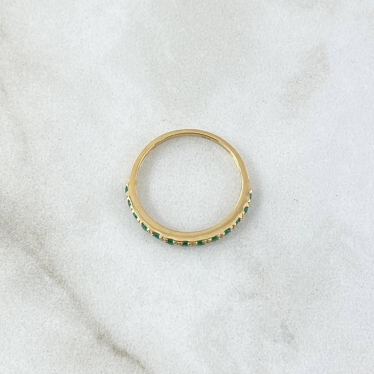 Anillo Argolla Churumbela 1.5gr / T6 1/4 / Esmeraldas 12pts Oro Amarillo 18K (Joya)