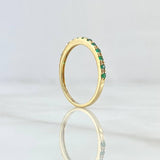Anillo Argolla Churumbela 1.5gr / T6 1/4 / Esmeraldas 12pts Oro Amarillo 18K (Joya)