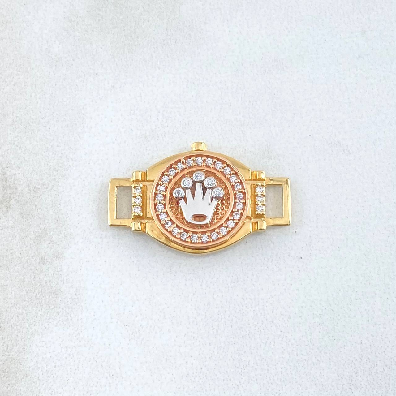 Herraje Corona RX 2.7gr / 2.2cm / Circones Blancos Tres Oros 18K