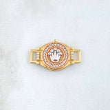 Herraje Corona RX 2.7gr / 2.2cm / Circones Blancos Tres Oros 18K