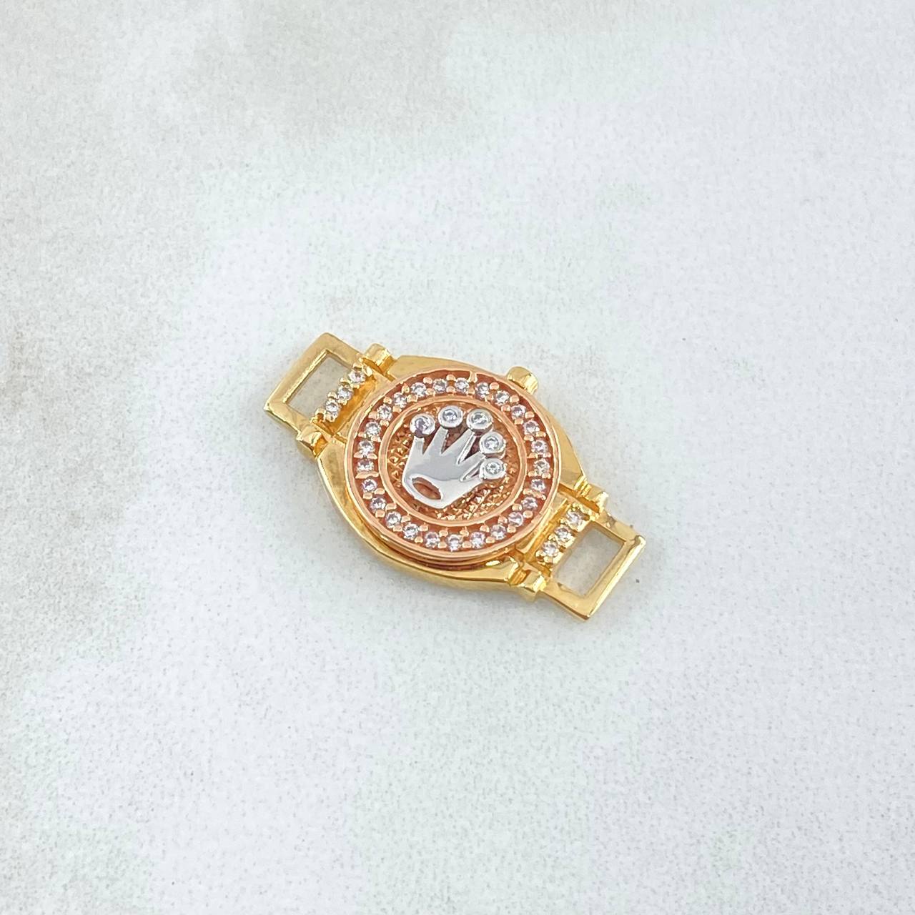 Herraje Corona RX 2.7gr / 2.2cm / Circones Blancos Tres Oros 18K