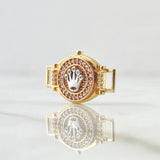Herraje Corona RX 2.7gr / 2.2cm / Circones Blancos Tres Oros 18K