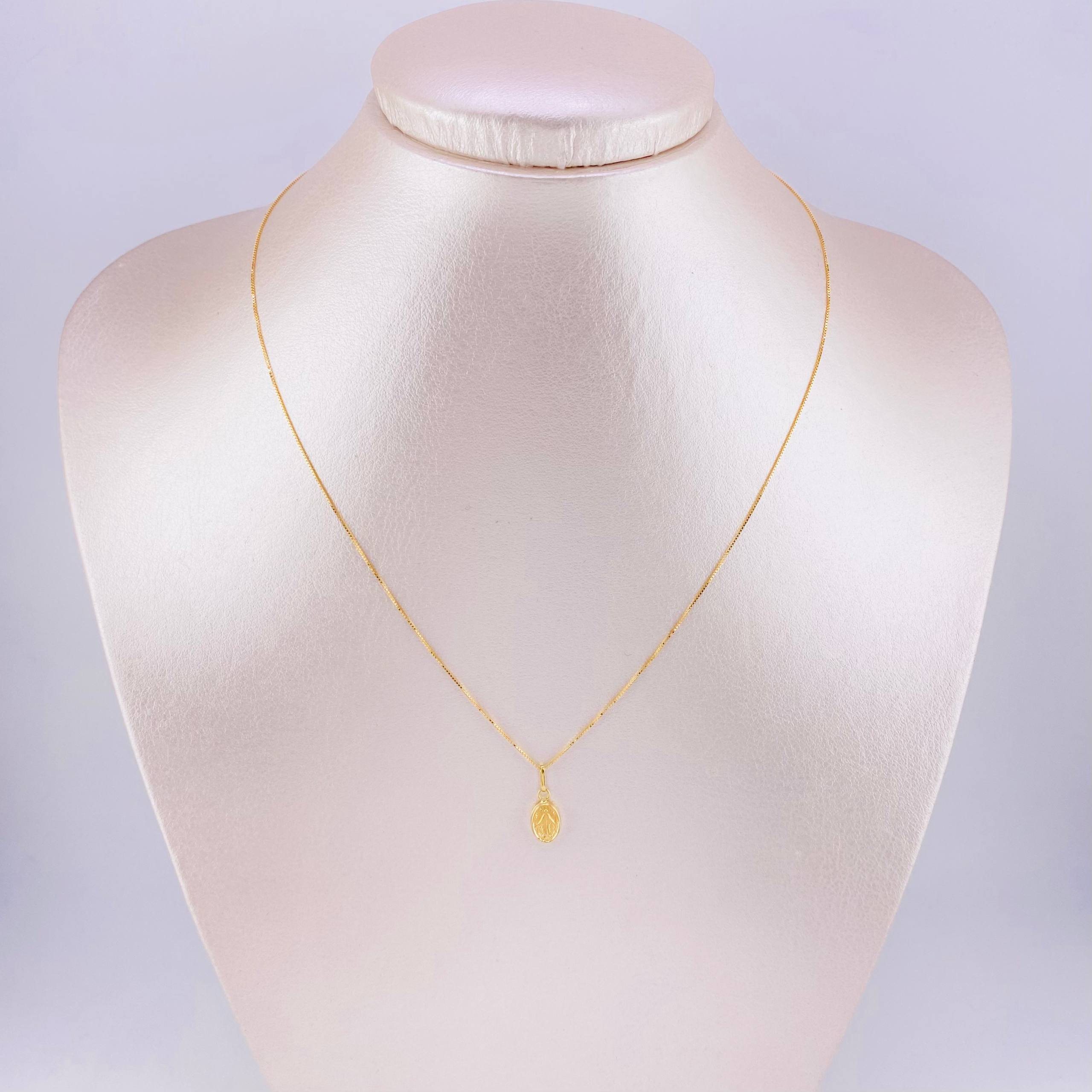 Set Cadena Veneciana + Dije Virgen De La Milagrosa / 1.25 g / 40.1 cm Oro Amarillo 18K