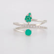 Anillo Tres Lineas Esmeraldas 0,33 Pts 2.65 g / T9 Plata 925