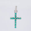 Dije Cruz Tupida Esmeraldas 0.4 Pts 1.35 g / 2.7 cm Plata 925
