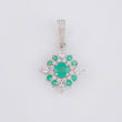 Dije Flor Mandala Esmeraldas 0.45 Pts 1.05 g / 2.3 cm Plata 925
