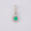 Dije Halo Circular Esmeraldas 0.17 Pts 0.7 g / 1.7 cm Plata 925