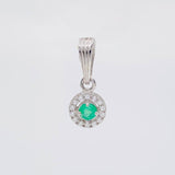 Dije Halo Circular Esmeraldas 0.17 Pts 0.7 g / 1.7 cm Plata 925