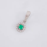 Dije Halo Circular Esmeraldas 0.17 Pts 0.7 g / 1.7 cm Plata 925