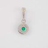 Dije Halo Circular Esmeraldas 0.17 Pts 0.7 g / 1.7 cm Plata 925