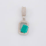 Dije Cuadro Esmeraldas 0,47 Pts 1 g / 2 cm Plata 925