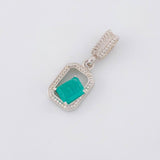 Dije Cuadro Esmeraldas 0,47 Pts 1 g / 2 cm Plata 925
