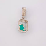 Dije Cuadro Esmeraldas 0,47 Pts 1 g / 2 cm Plata 925