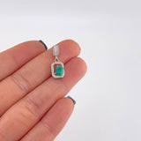 Dije Cuadro Esmeraldas 0,47 Pts 1 g / 2 cm Plata 925