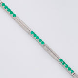 Pulso Intercarlado Esmeraldas 1,16Qts 6.85 g / 19 cm / 2.9 mm Plata 925