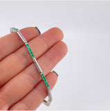 Pulso Intercarlado Esmeraldas 1,16Qts 6.85 g / 19 cm / 2.9 mm Plata 925