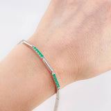Pulso Intercarlado Esmeraldas 1,16Qts 6.85 g / 19 cm / 2.9 mm Plata 925