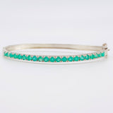 Pulso Aro Tupido Esmeraldas 1.16Qts 7 g / 18.3 cm / 3.2 mm Plata 925