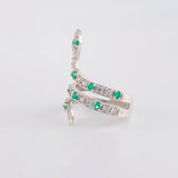 Anillo Serpiente Esmeraldas 0,43 Pts 5.55 g / T7 1/4 Plata 925