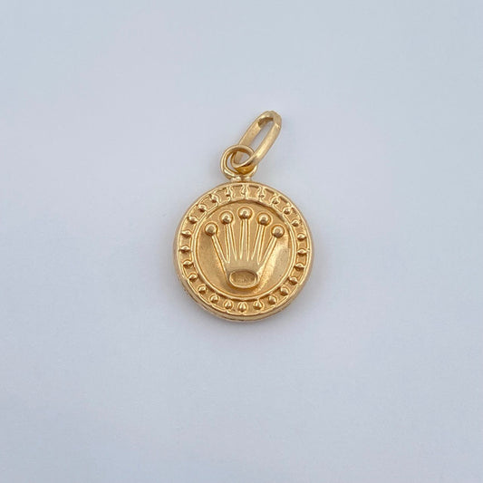 Dije Medalla Corona Rx 0.55gr / 1.9cm / Oro Amarillo 18K &