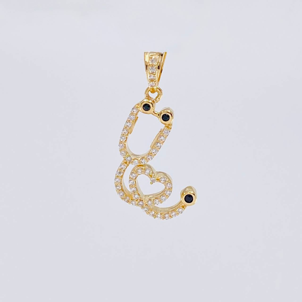 Dije Estetoscopio tupido corazon 2.4g / 2.5cm Oro Amarillo 18K
