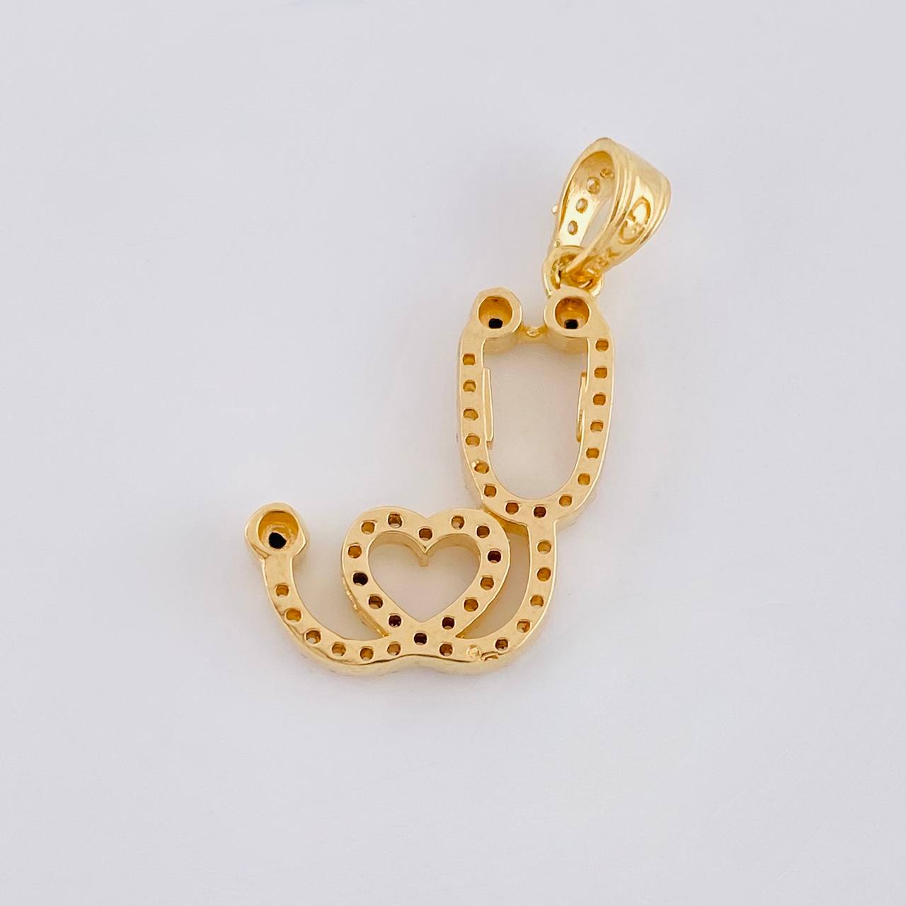 Dije Estetoscopio tupido corazon 2.4g / 2.5cm Oro Amarillo 18K