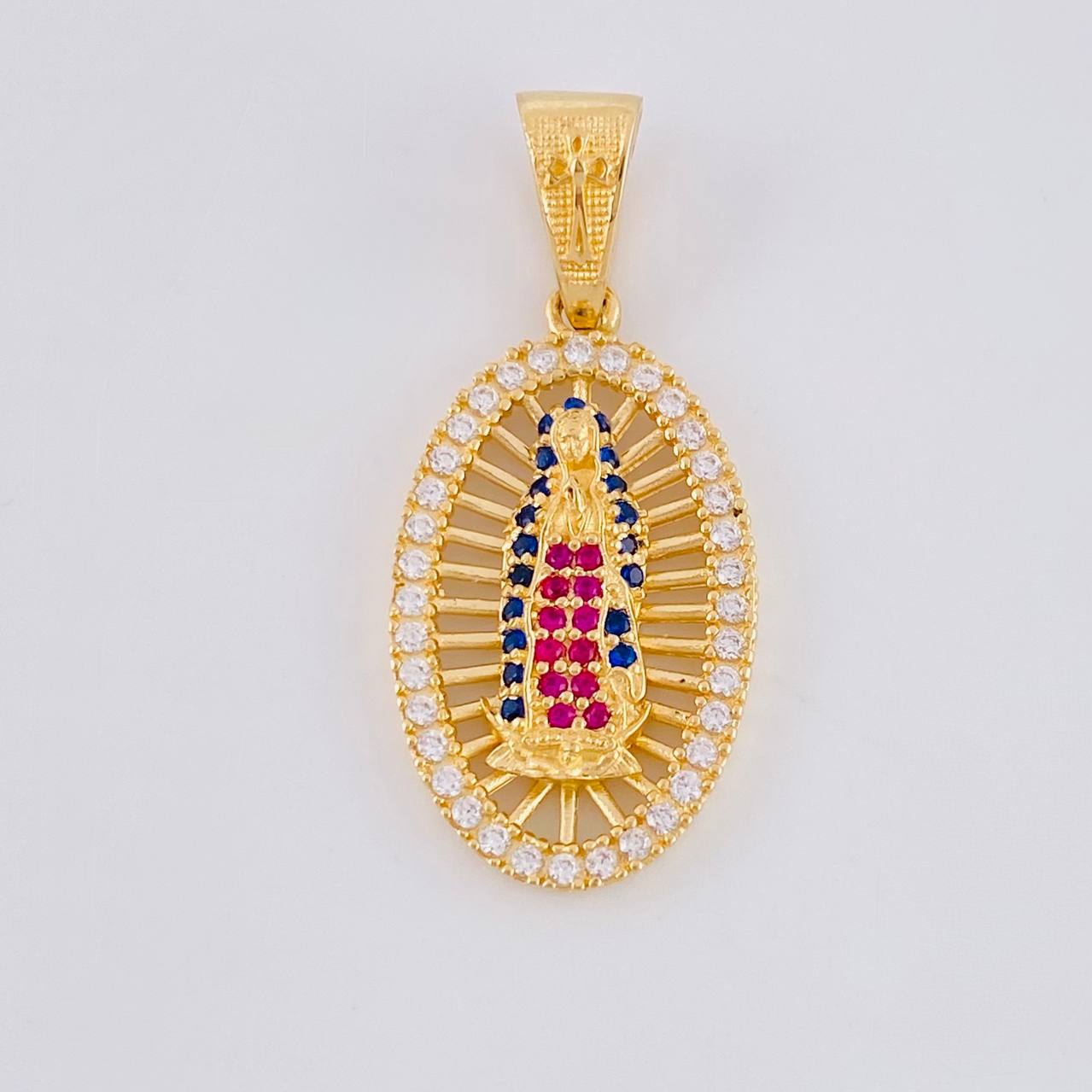 Dije Canasta virgen guadalupe 3.65g / 3.2cm Oro Amarillo 18K