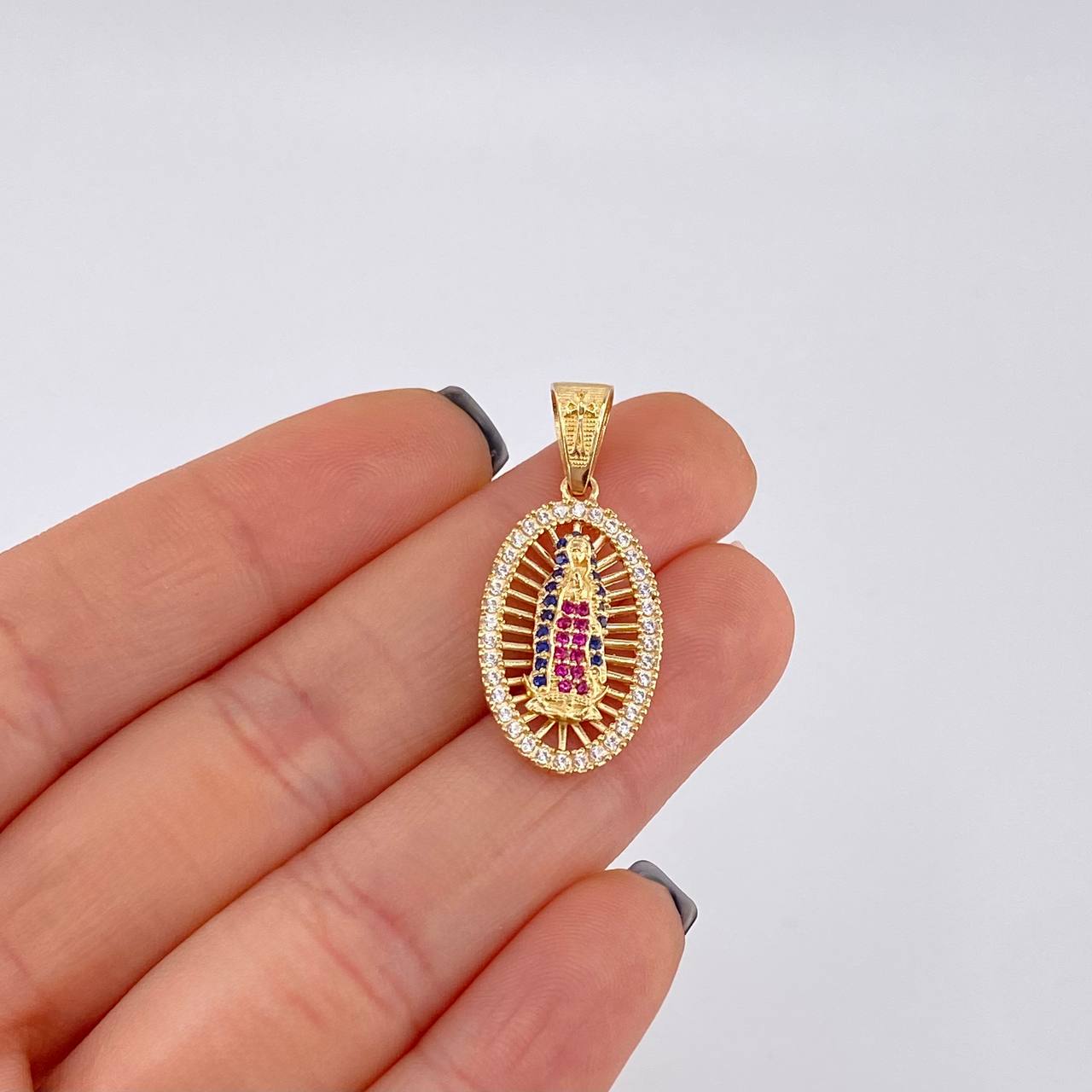 Dije Canasta virgen guadalupe 3.65g / 3.2cm Oro Amarillo 18K