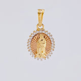 Dije Circular virgen guadalupe 1.95g / 2cm Dos Oros Amarillo Rosa 18K