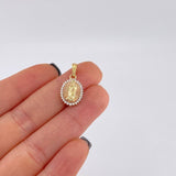 Dije Circular virgen guadalupe 1.95g / 2cm Dos Oros Amarillo Rosa 18K