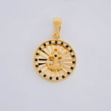 Dije Circulo ancla diamanatado 2.4g / 2.5cm Oro Amarillo 18K