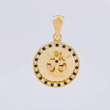 Dije Circulo ancla diamanatado 2.4g / 2.5cm Oro Amarillo 18K